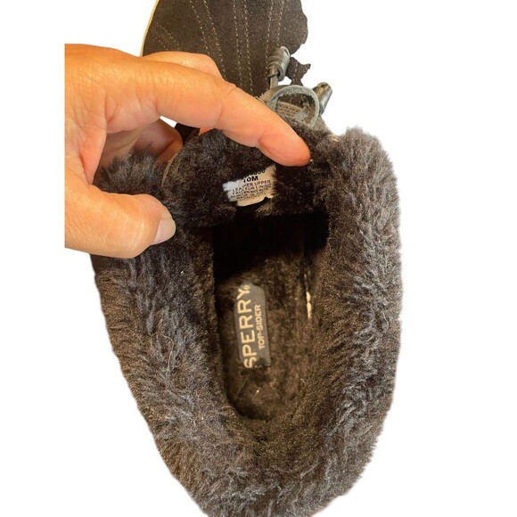 Sperry Top Sider Women's Elayna Duck Pile black suede Lined‎ Boots Sz 10M Winter - Picture 7 of 10